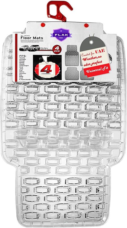 Master Flak Non Slip Floor Mat, 4 Pieces, Clear
