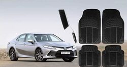 CFT California Rubber Floor Car Mats for Toyota Camry with Mat Cleaning Brush, Set Of 5