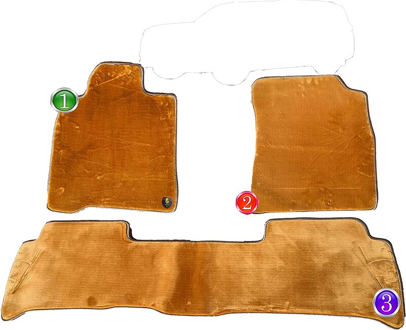Flak Tech Premium Soft Carpet Fluffy Floor Mat, 3 Pieces, Beige