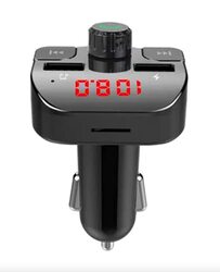 Earldom Bluetooth FM Transmitter Car Charger, ET-M43, Black