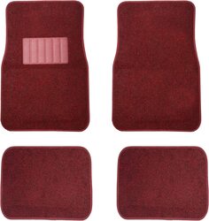C.P.R. New Carpet Car Floor Mat, 4 Pieces, Red