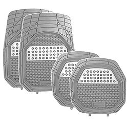Flak Rubber Car Floor Mat, 4 Pieces, Grey