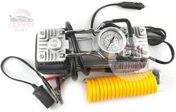 Flak California formula T Portable Emergency Heavy Duty 2 Cylinder Car Air Compressor Tire Inflator Pump, Black/Silver