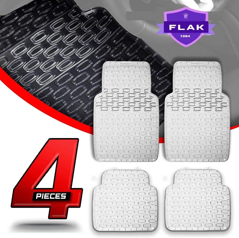 Master Flak Non Slip Floor Mat, 4 Pieces, Clear