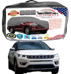 CFT Car Body Cover with Working Gloves for Jeep Compass, Black