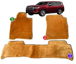 Flak Tech Plush Super Soft Floor Mat for Land Cruiser 200 VXR, Brown