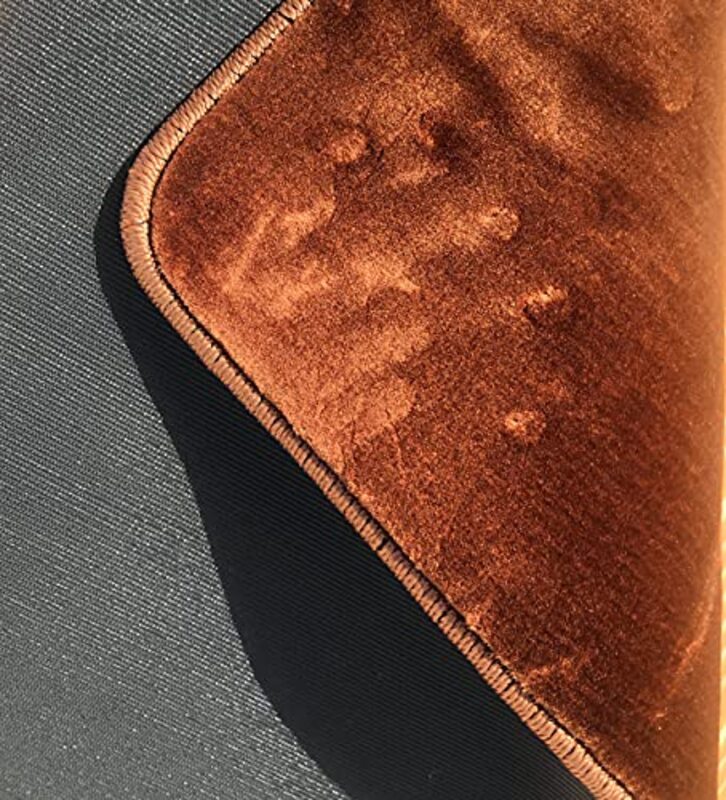 Flak Universal Fit Plush Super Soft Car Floor Mat, 5 Pieces, Large, Brown