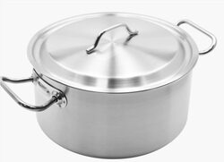 California FT 22cm Stainless Steel Cooking Pot with Lid, Silver