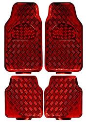 Matrix Metallic Car Mats, 4 Pieces, Red
