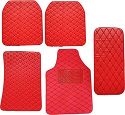 ABC Flak Universal Fit Car Floor Mats, 5 Pieces, Red