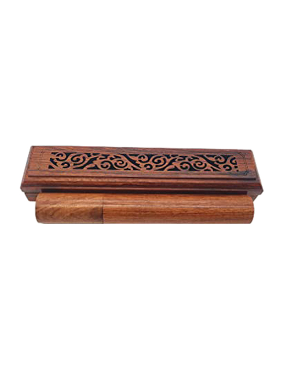 

Beinlove Luxury Rosewood Incense Burner with 20 Cambodian Oud Sticks & Tube, 15 x 3cm, Brown