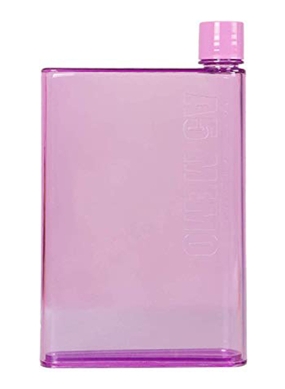 

420ml A5 Memo Notebook Plastic Flat Size Portable Water Bottle, Purple