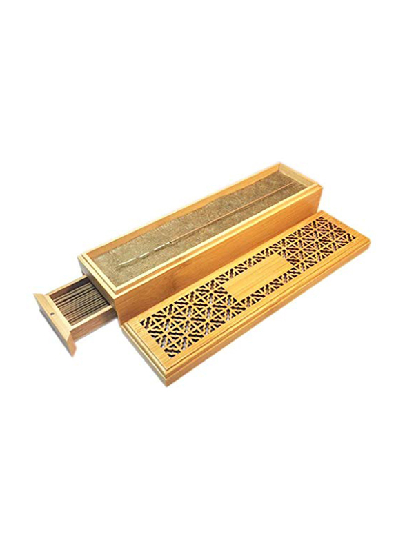 

Yxf Reflow Censer Bamboo Incense Burner with Drawer, Beige