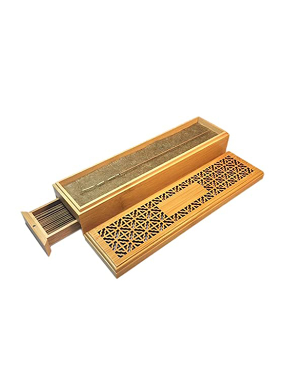 

Lqgsyt Incense Burner & Holder with Drawer Joss-Stick Box, Beige