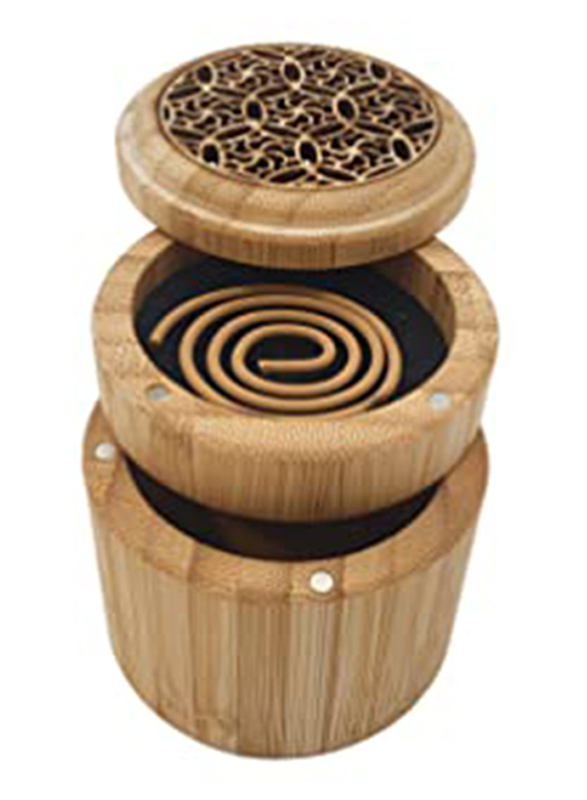 

2-Layer Bamboo Incense Burner with 1 Cambodian Oud Stick, Brown