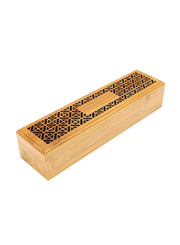 

Prumya Bamboo Sandalwood Double-Layer Coffin Incense Burner & Holder, Beige