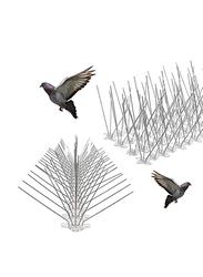 50cm 3-Pin Bird Spikes for Pigeons & Small Birds, 10 Pieces, Silver