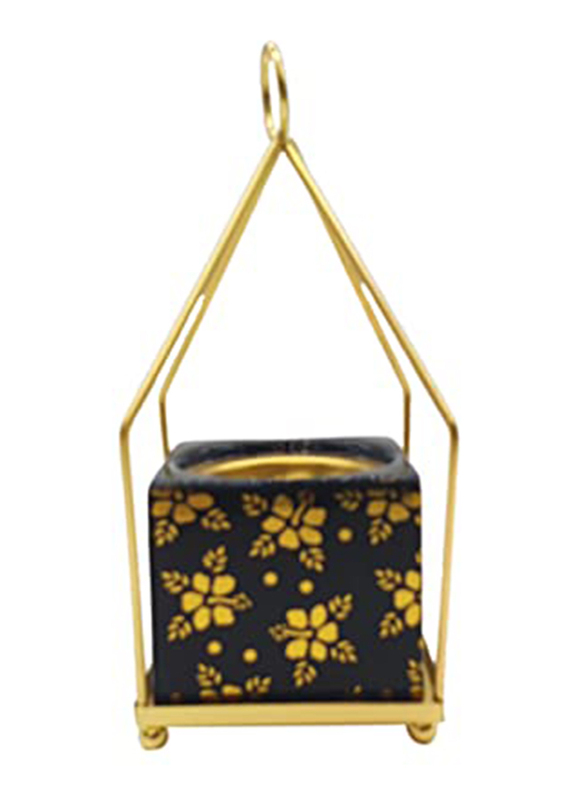 

Ceramic Floral Madkhan Incense Burner, black